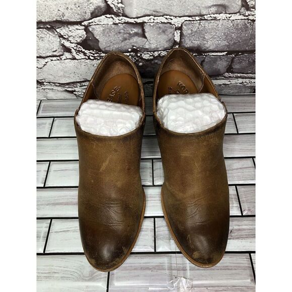 Kork-Ease Brown Leather Stacked Heel Wedge Ankle Booties Women’s Sz 7.5M US/38EU - Picture 9 of 16